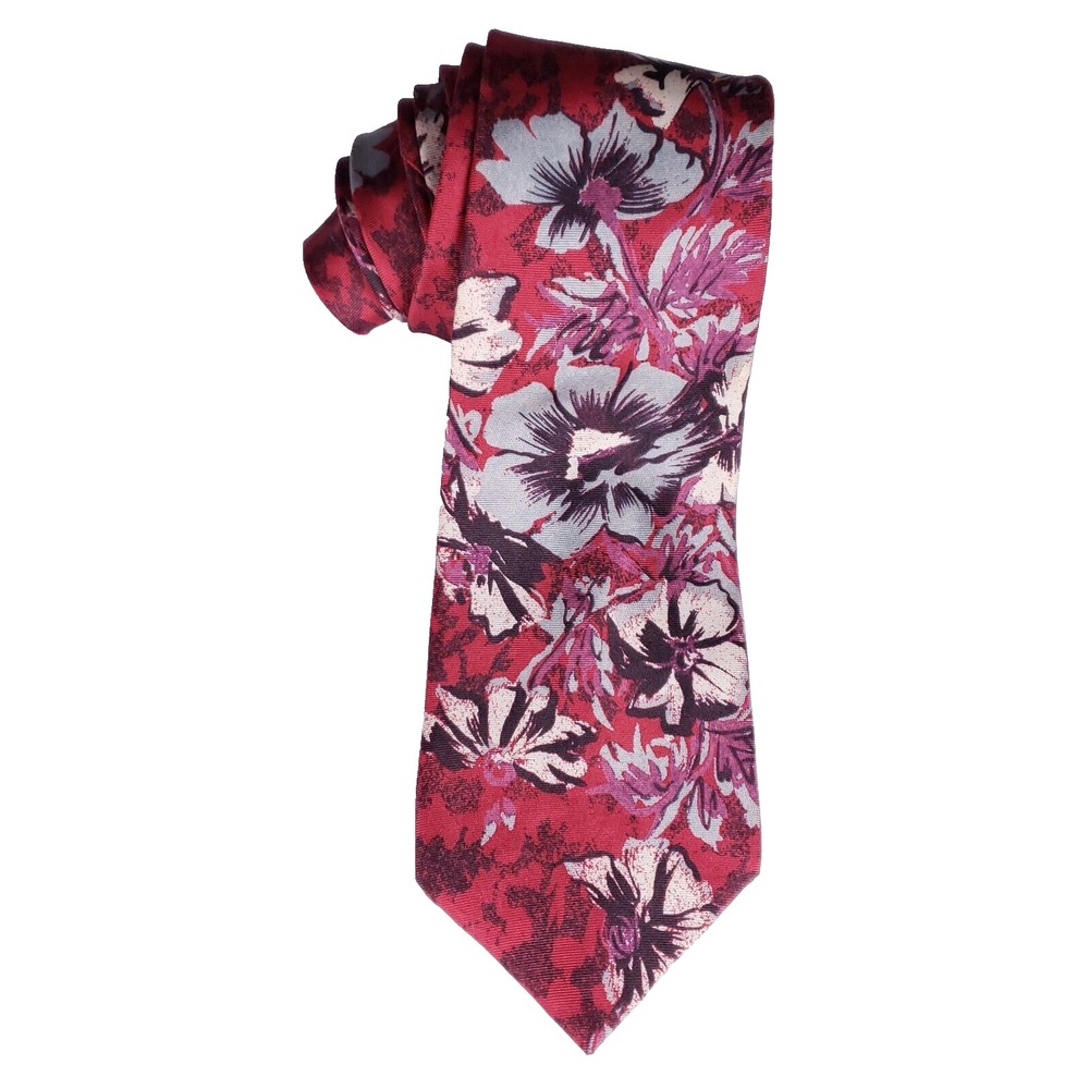 Pierre Balmain Paris Floral Dress Tie Red Silkcore Aesthetic‎ Menswear Gift